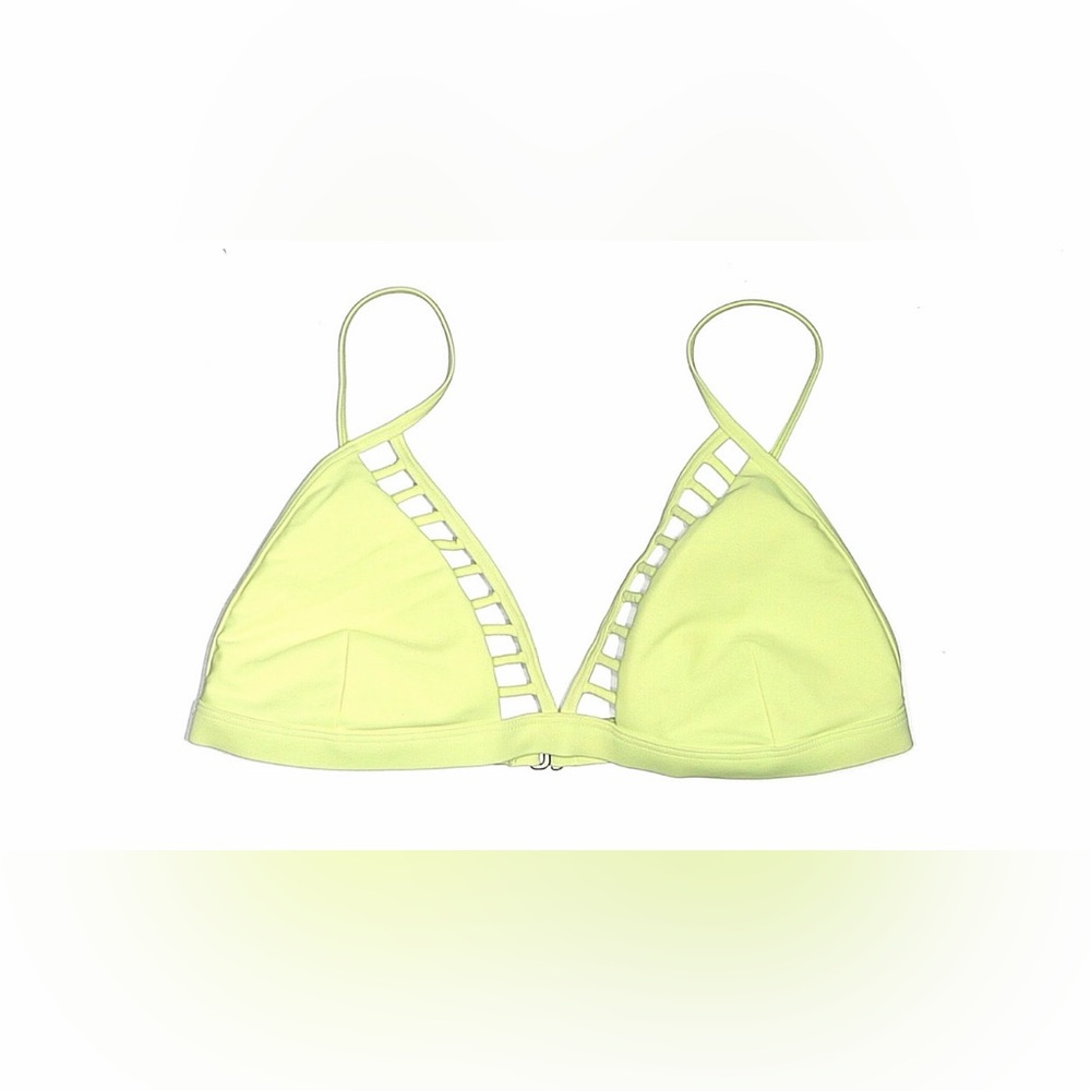 Hollister Neon Yellow Ladder-Trim Triangle Bikini Top